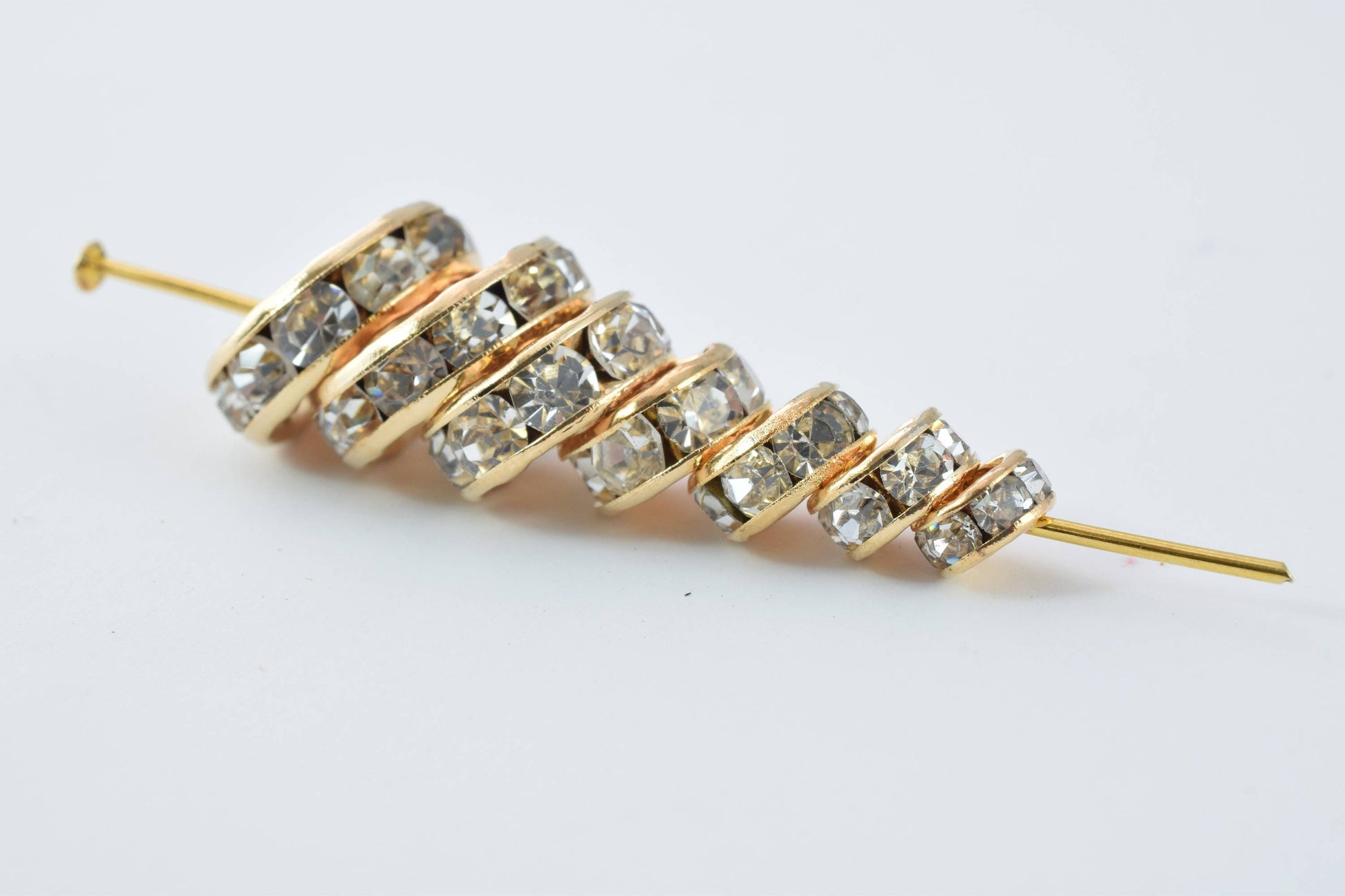 Rose Gold Beads Clear: Roundel Rhinestone Spacers - 5-12mm Sizes, Gold Micro Pave Style for Jewelry Making