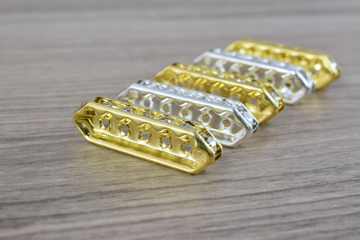 Gold Plated /Silver Plated Rhinestone Connectors, Wholesale Connectors,Long Rectangle Charms, Rhinestone Bar Charms,rectan...
