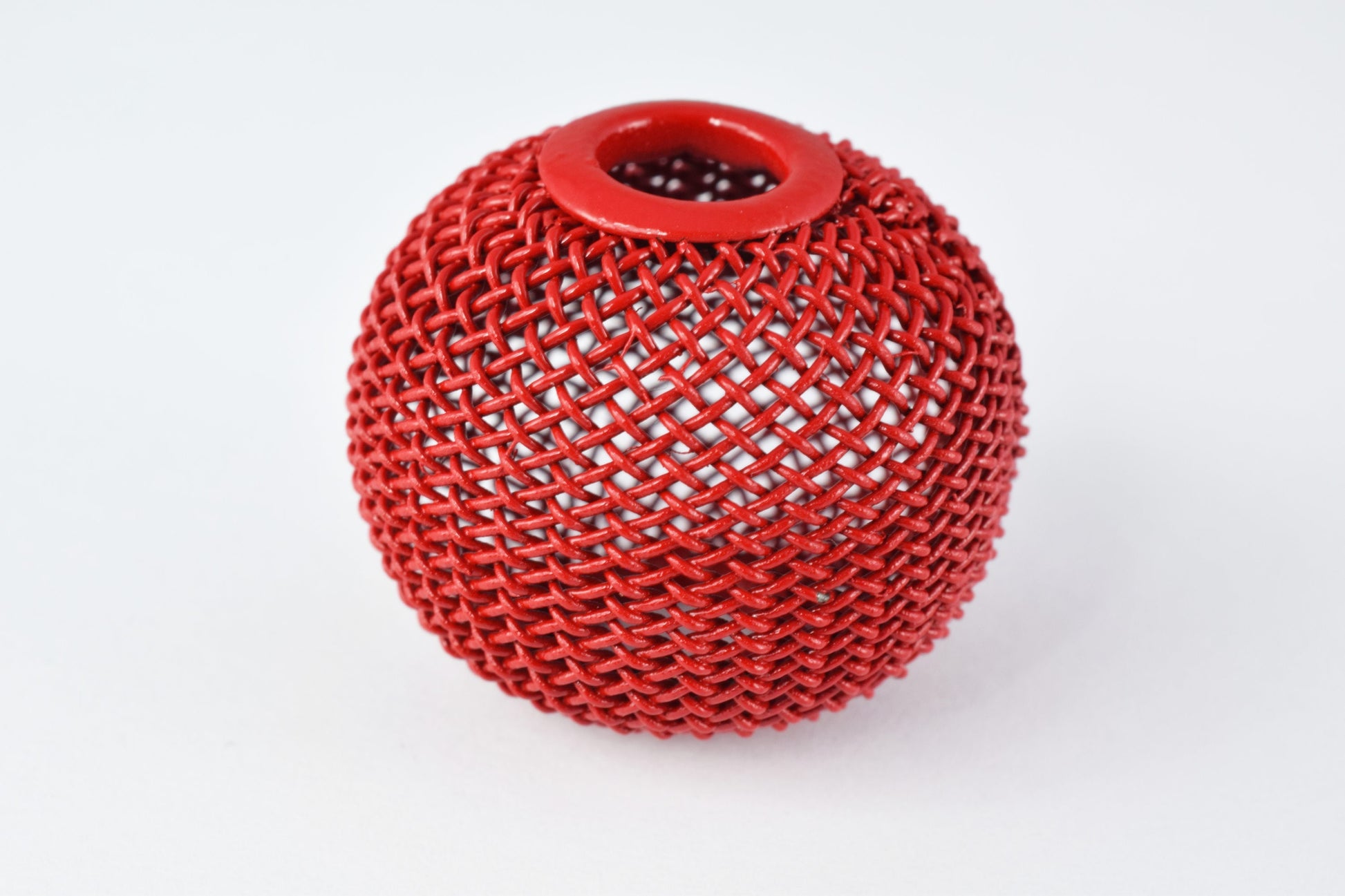 6 PCs Wire Mesh Beads Basketball wives large hole Round Beads 30mm metal jewelry big hoop earring chunky bead jewelry maki...