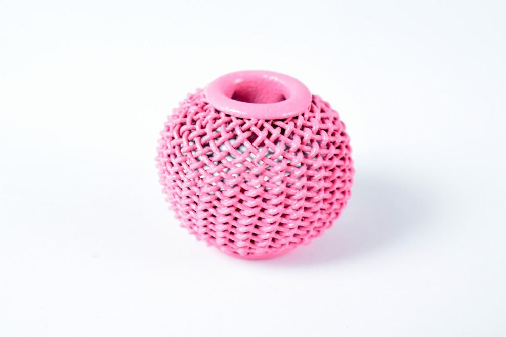 6 PCs Wire Mesh Beads Basketball wives large hole Round Beads 16mm metal jewelry big hoop earring chunky bead jewelry maki...