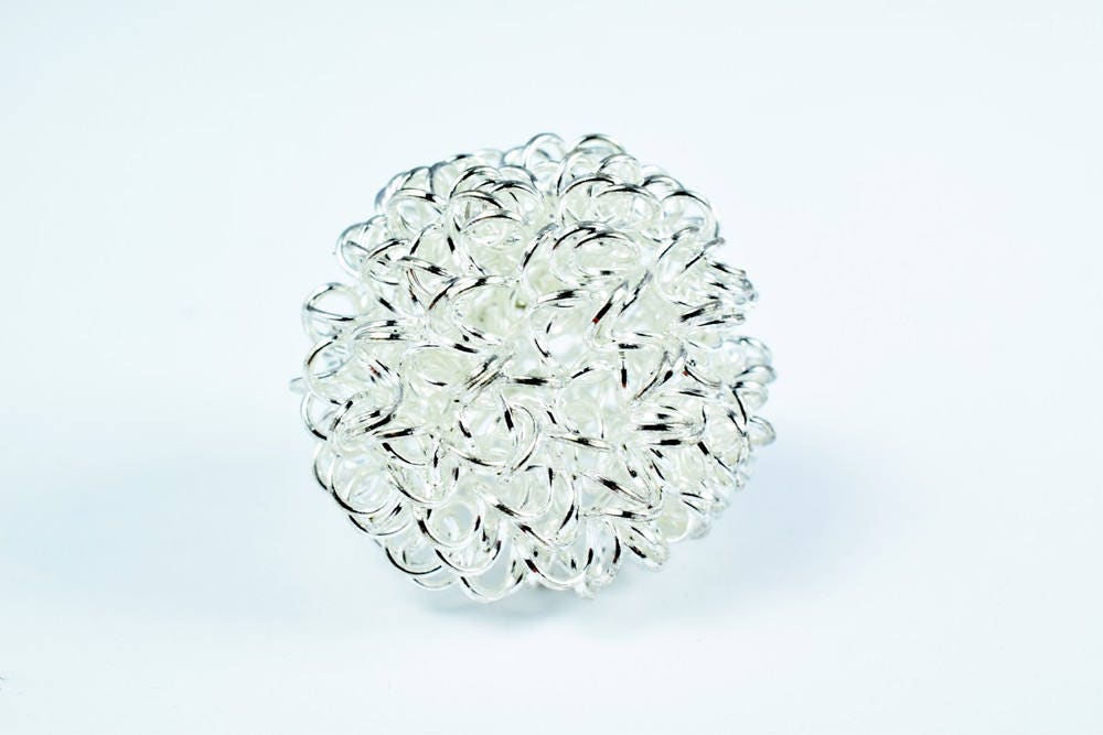 6 PCs Openwork Wire Metal Round Beads Ball Hollow Twist Ball Basketball wives Beads jewelry big hoop earring chunky bead j...