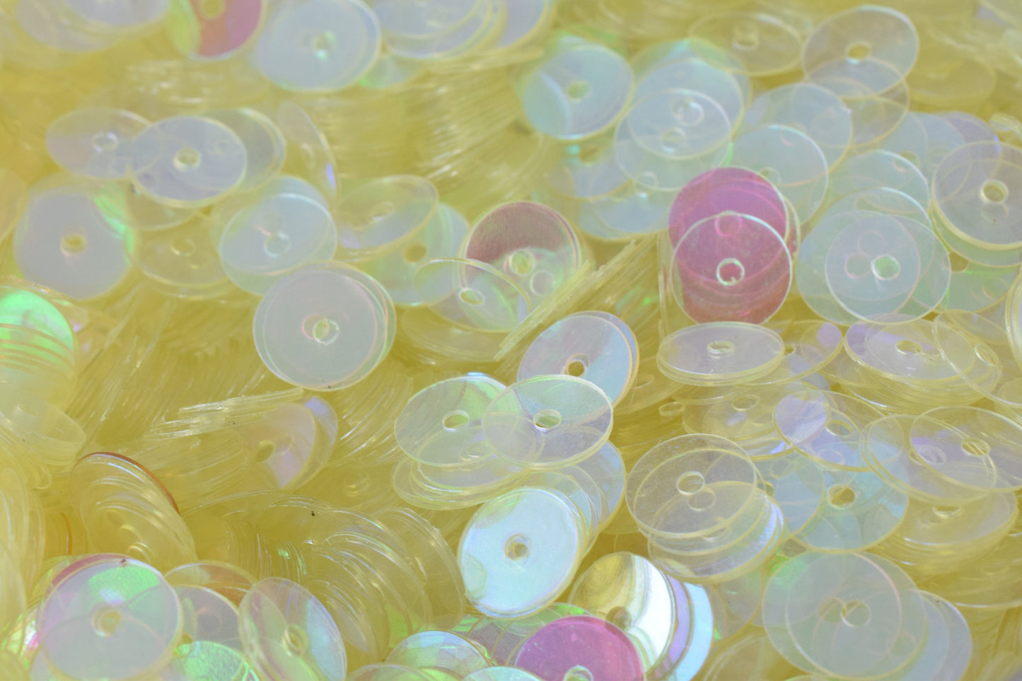 Multi Color Sparkle Flat Sequins: 3/4/6mm Clear Iridescent Round, Loose Paillettes | 2000pcs Bulk, Center Hole, Lightweight | Craft Supplies