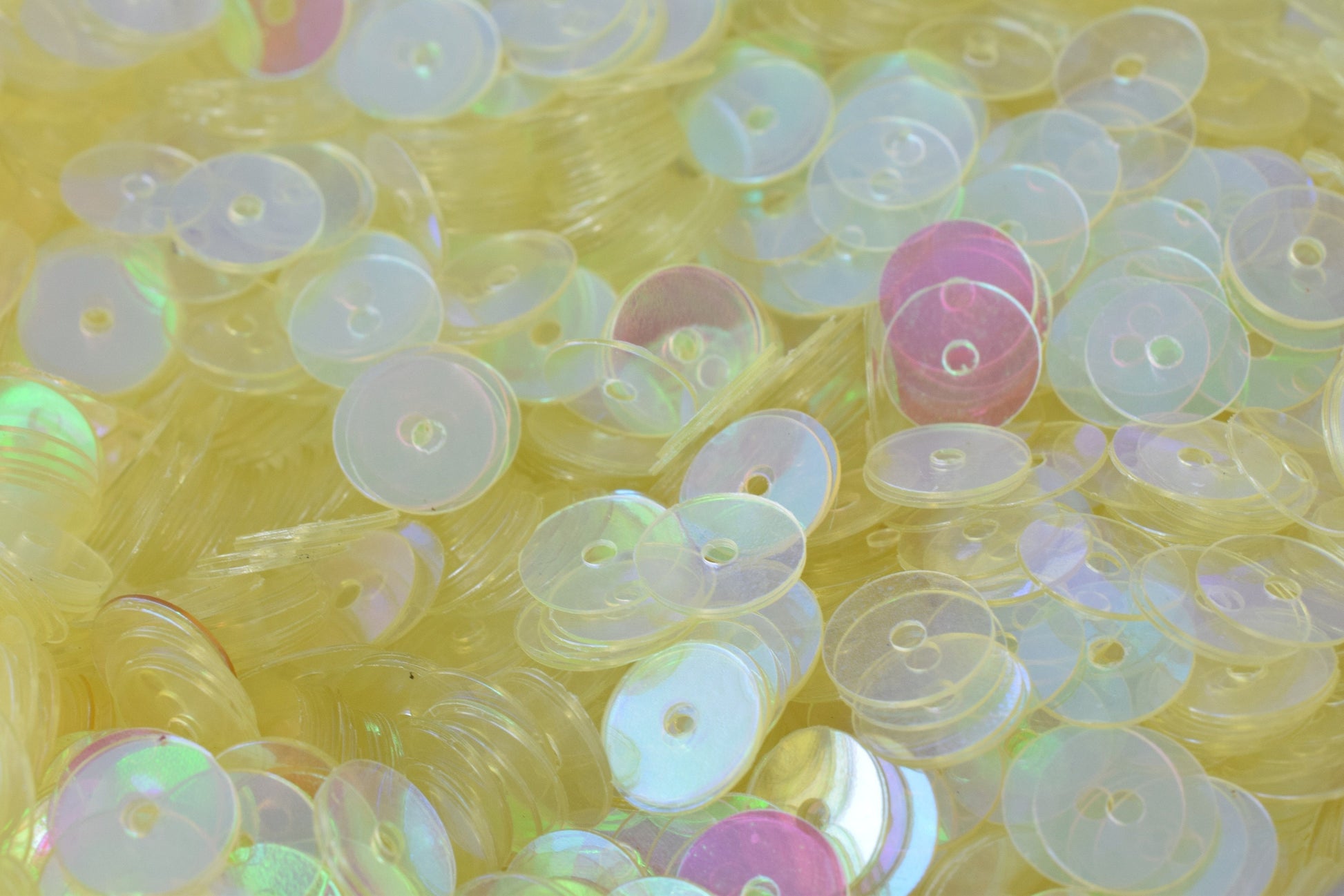 Multi Color Sparkle Flat Sequins: 3/4/6mm Clear Iridescent Round, Loose Paillettes | 2000pcs Bulk, Center Hole, Lightweight | Craft Supplies