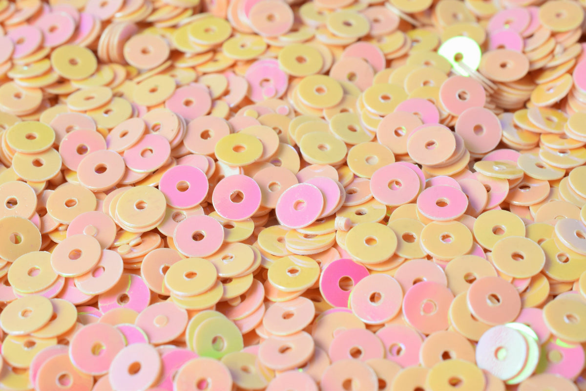 3/4/6mm Peach Baby Pink  Iridescent Sequins Sheen Round Sequins/Loose Paillettes,Wholesale Sequins,Shimmering Sequin Appar...