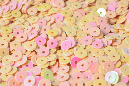 3/4/6mm Peach Baby Pink  Iridescent Sequins Sheen Round Sequins/Loose Paillettes,Wholesale Sequins,Shimmering Sequin Appar...