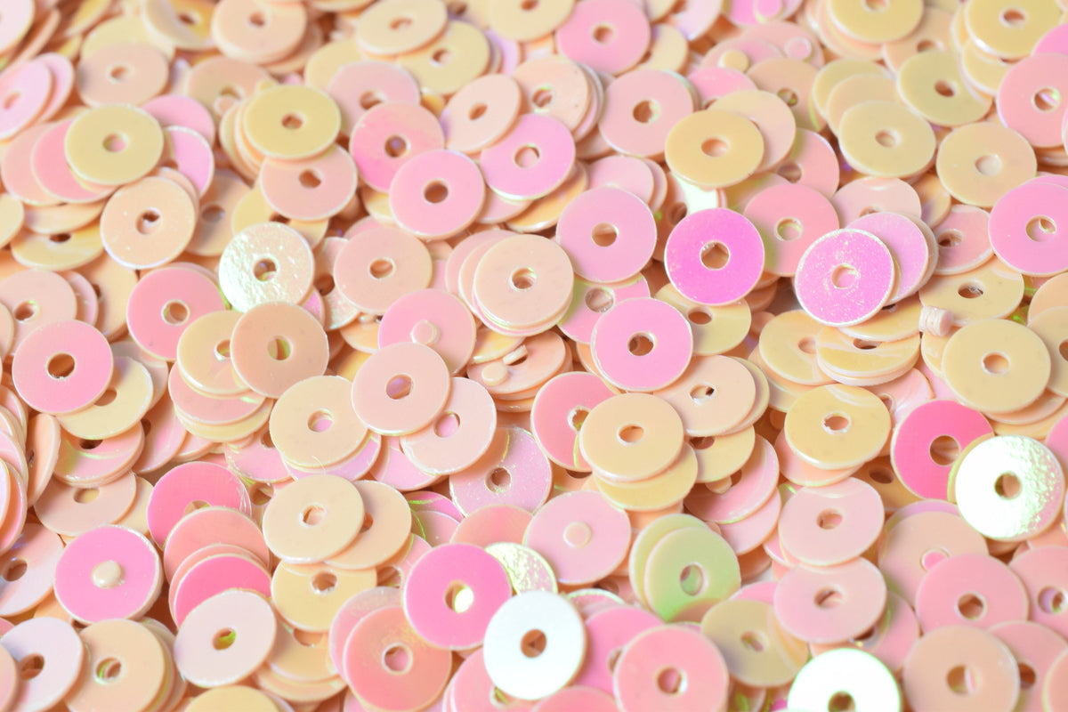 3/4/6mm Peach Baby Pink  Iridescent Sequins Sheen Round Sequins/Loose Paillettes,Wholesale Sequins,Shimmering Sequin Appar...