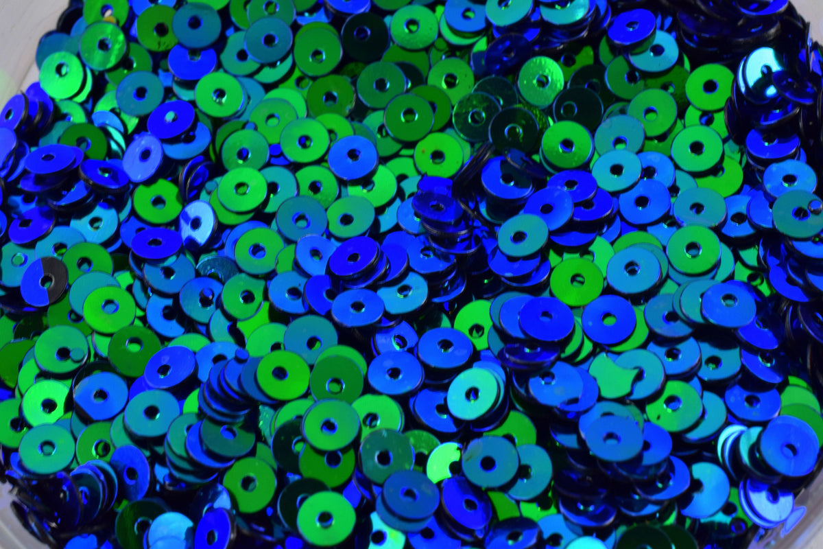 3/4/6mm Blue Green Shiny Iridescent Sequins Sheen Round Sequins/Loose Paillettes,Wholesale Sequins,Shimmering Sequin Appar...
