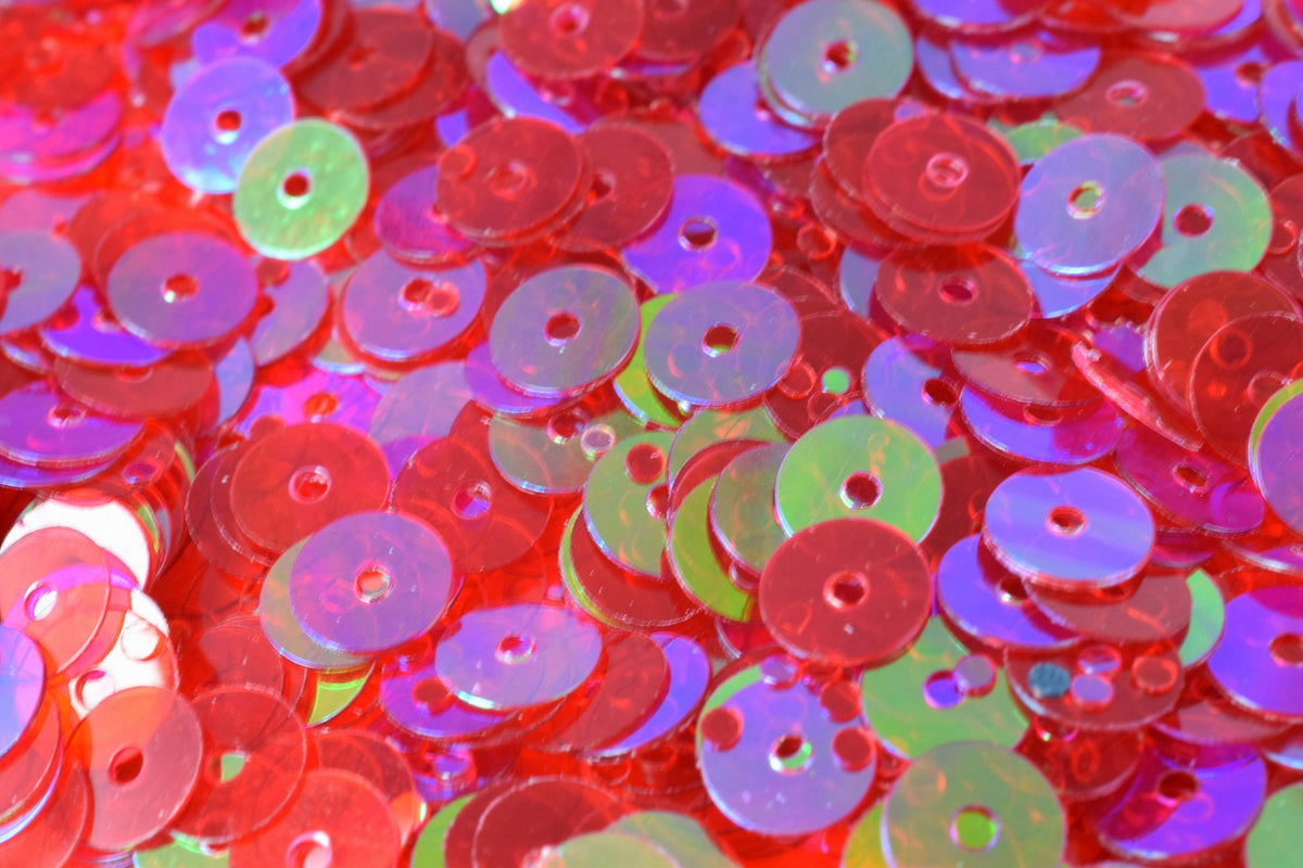 3 4 6mm Sequins Red Pink Multi - Iridescent Round Loose Paillettes - Lightweight Sheen, Apparel Decoration, Shoe Craft Supplies