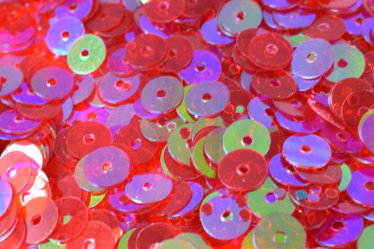 3 4 6mm Sequins Red Pink Multi - Iridescent Round Loose Paillettes - Lightweight Sheen, Apparel Decoration, Shoe Craft Supplies