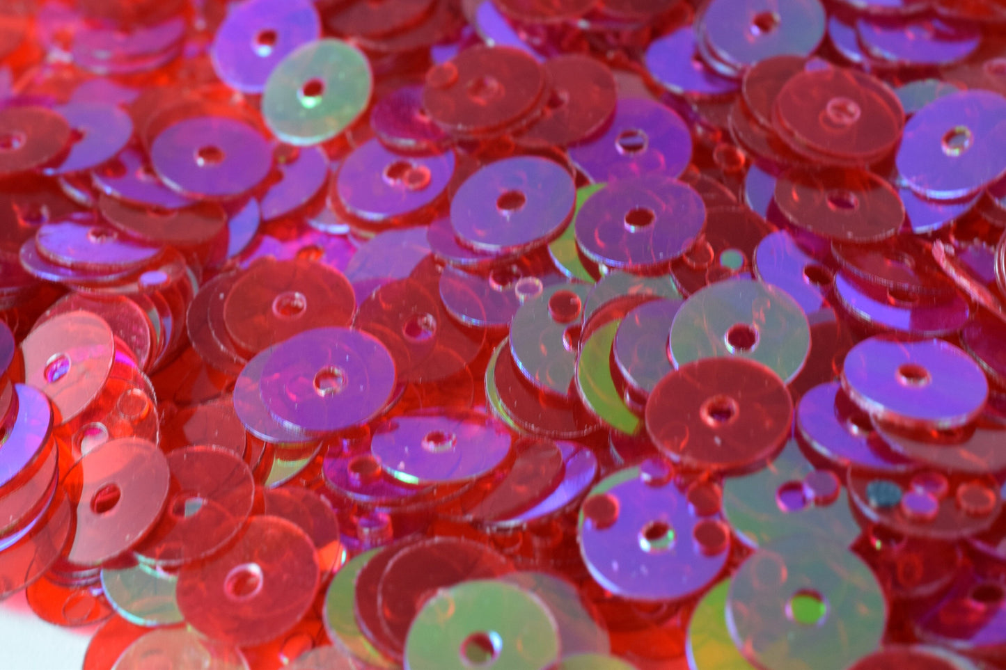 3 4 6mm Sequins Red Pink Multi - Iridescent Round Loose Paillettes - Lightweight Sheen, Apparel Decoration, Shoe Craft Supplies