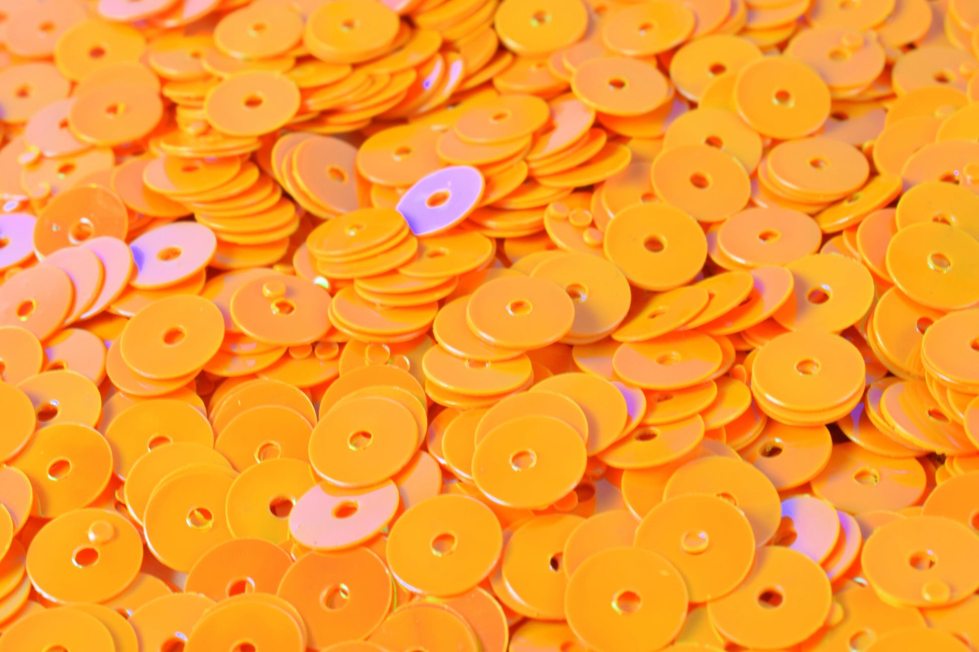 Loose Sequin Apparel Supplies: Orange Light Iridescent Flat Round Sequins - 3/4/6mm Multi-Color, Bulk Packs for Costume & Shoe Decor