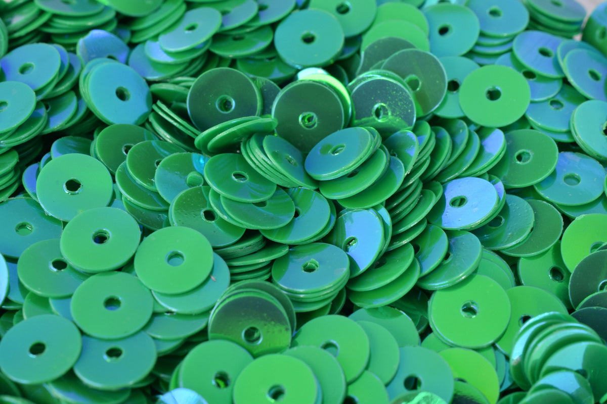 3/4/6mm Light Emerald Green Iridescent Flat Sequins Round/Loose Paillettes/Wholesale Sequins Multi Color, Loose Sequin App...
