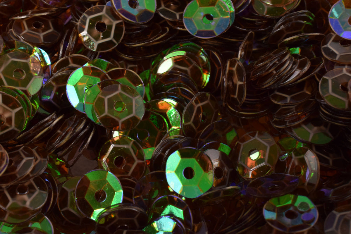 3/4/6mm Green Brown Semi Clear Cup Iridescent Sequins Sheen Round Sequins/Loose Paillettes,Wholesale Sequins,Shimmering Se...