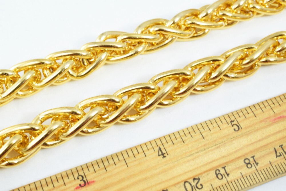 Gold Aluminum Chain, Open Link for Handmade bracelet, Necklace Jewelry Accessories. 1 Yard (3 Feets), Item# 1439 jewelry m...