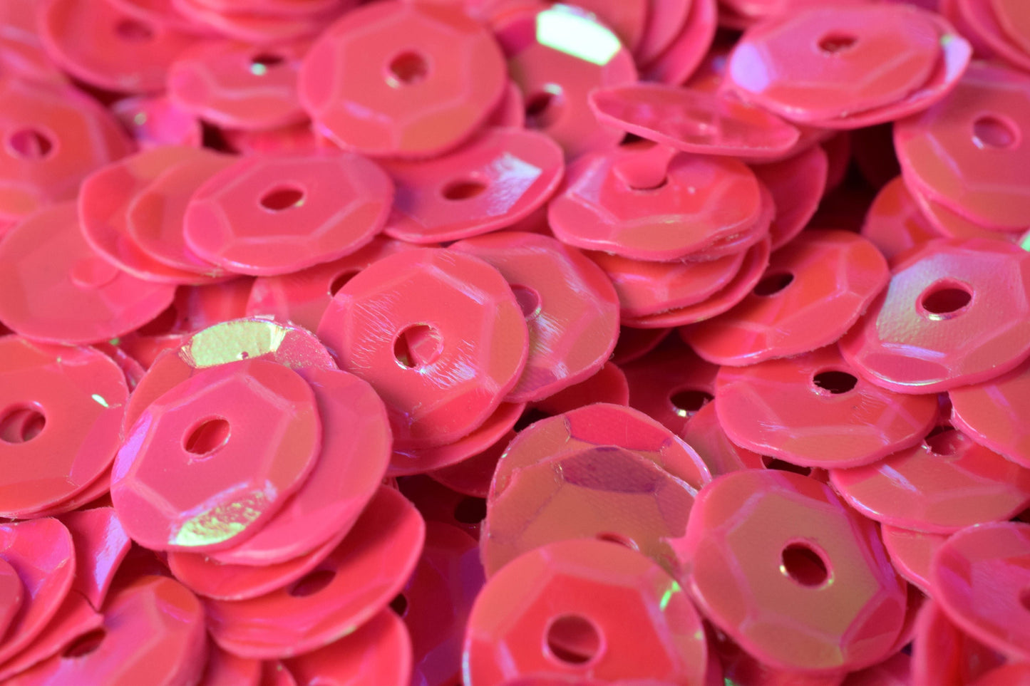 Neon Dark Pink Bridal Cup Sequins: Iridescent Shiny Round Craft Supplies (3/4/6mm, Center Hole, Apparel Embellishment)