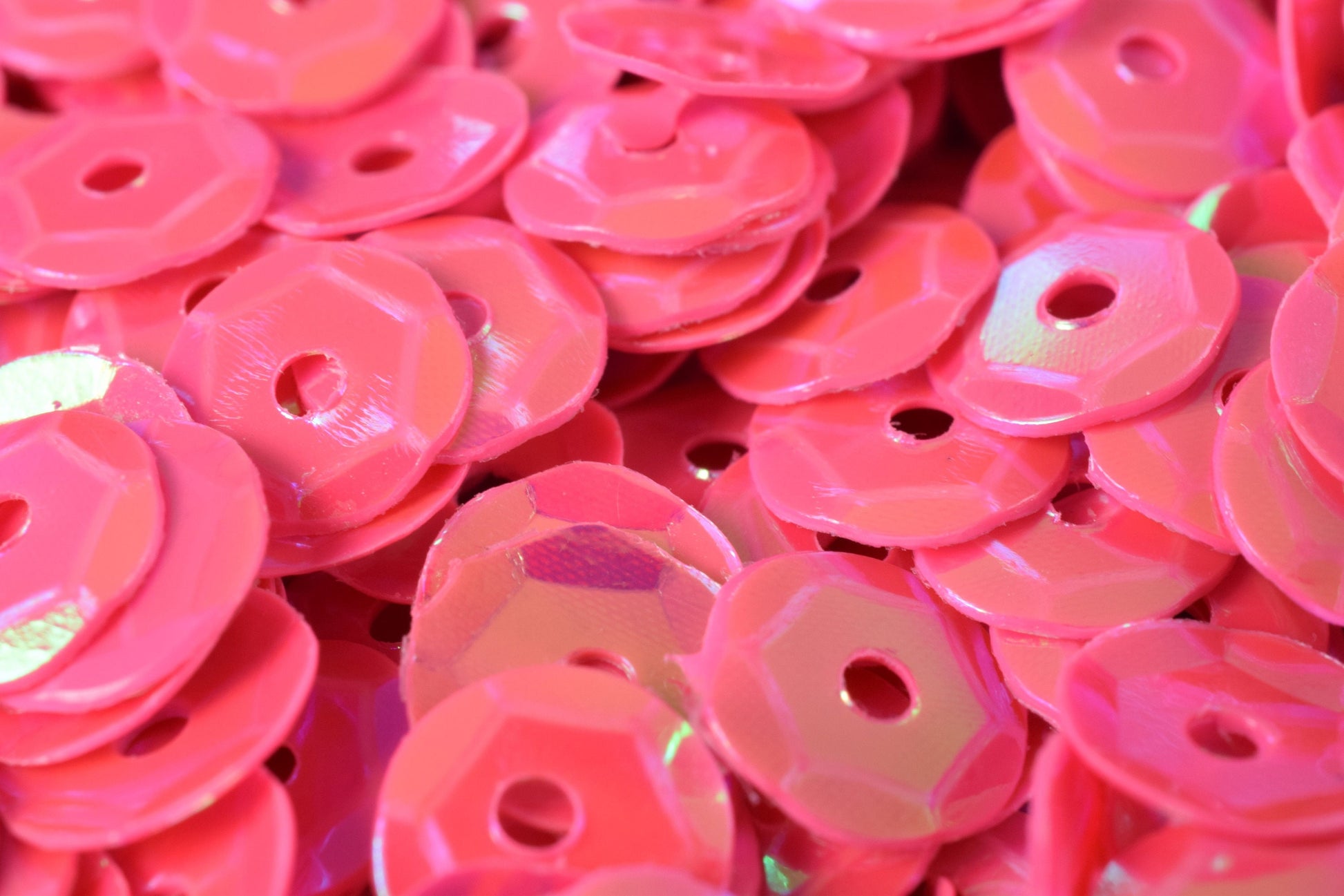 Neon Dark Pink Bridal Cup Sequins: Iridescent Shiny Round Craft Supplies (3/4/6mm, Center Hole, Apparel Embellishment)