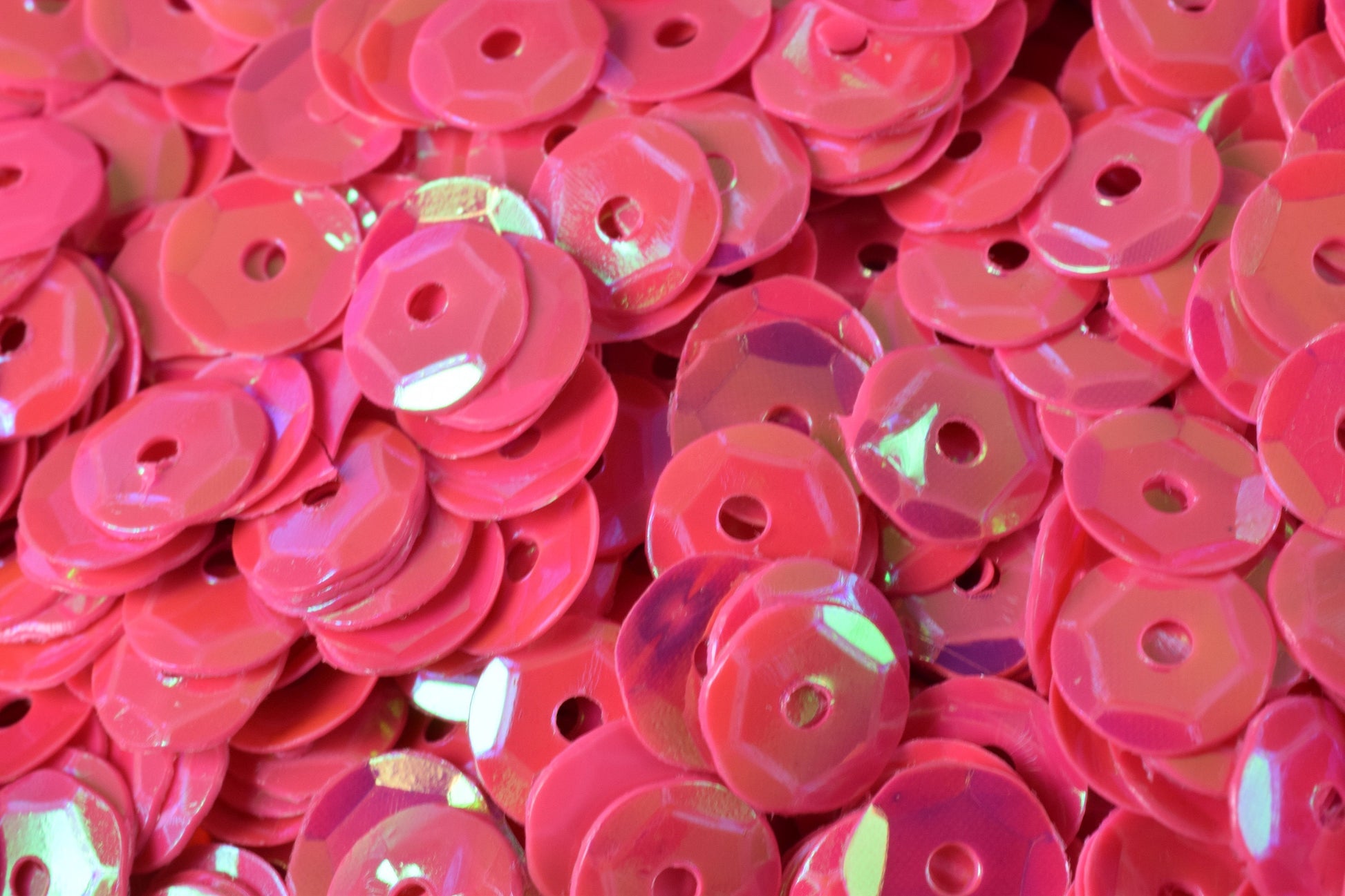 Neon Dark Pink Bridal Cup Sequins: Iridescent Shiny Round Craft Supplies (3/4/6mm, Center Hole, Apparel Embellishment)
