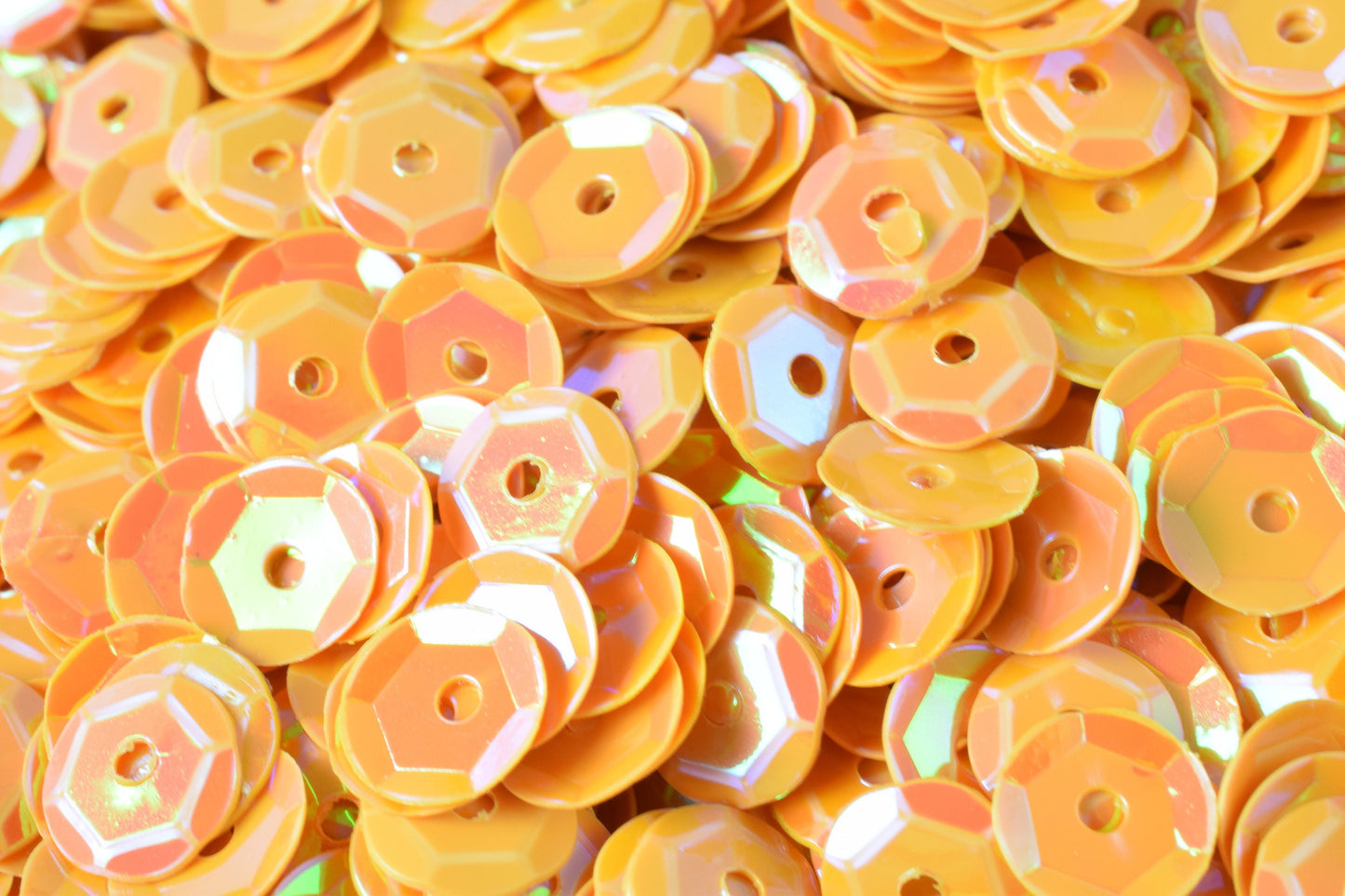 3/4/6mm Yellow Marigold Cup Iridescent Shiny Sheen Round Sequins/Loose Paillettes,Wholesale Sequins,Shimmering Sequin Apparel
