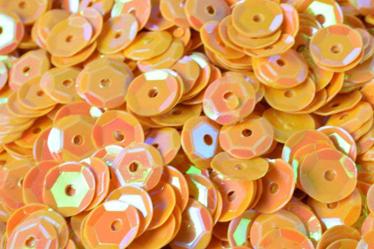 3/4/6mm Yellow Marigold Cup Iridescent Shiny Sheen Round Sequins/Loose Paillettes,Wholesale Sequins,Shimmering Sequin Apparel