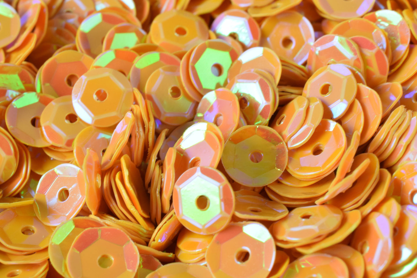 3/4/6mm Yellow Marigold Cup Iridescent Shiny Sheen Round Sequins/Loose Paillettes,Wholesale Sequins,Shimmering Sequin Apparel