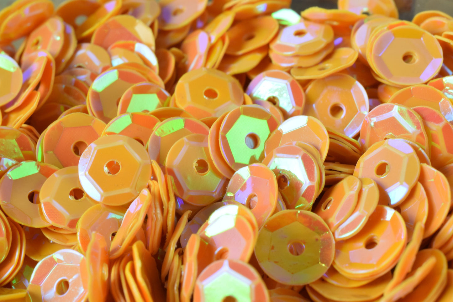 3/4/6mm Yellow Marigold Cup Iridescent Shiny Sheen Round Sequins/Loose Paillettes,Wholesale Sequins,Shimmering Sequin Apparel