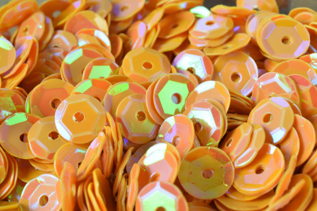 3/4/6mm Yellow Marigold Cup Iridescent Shiny Sheen Round Sequins/Loose Paillettes,Wholesale Sequins,Shimmering Sequin Apparel