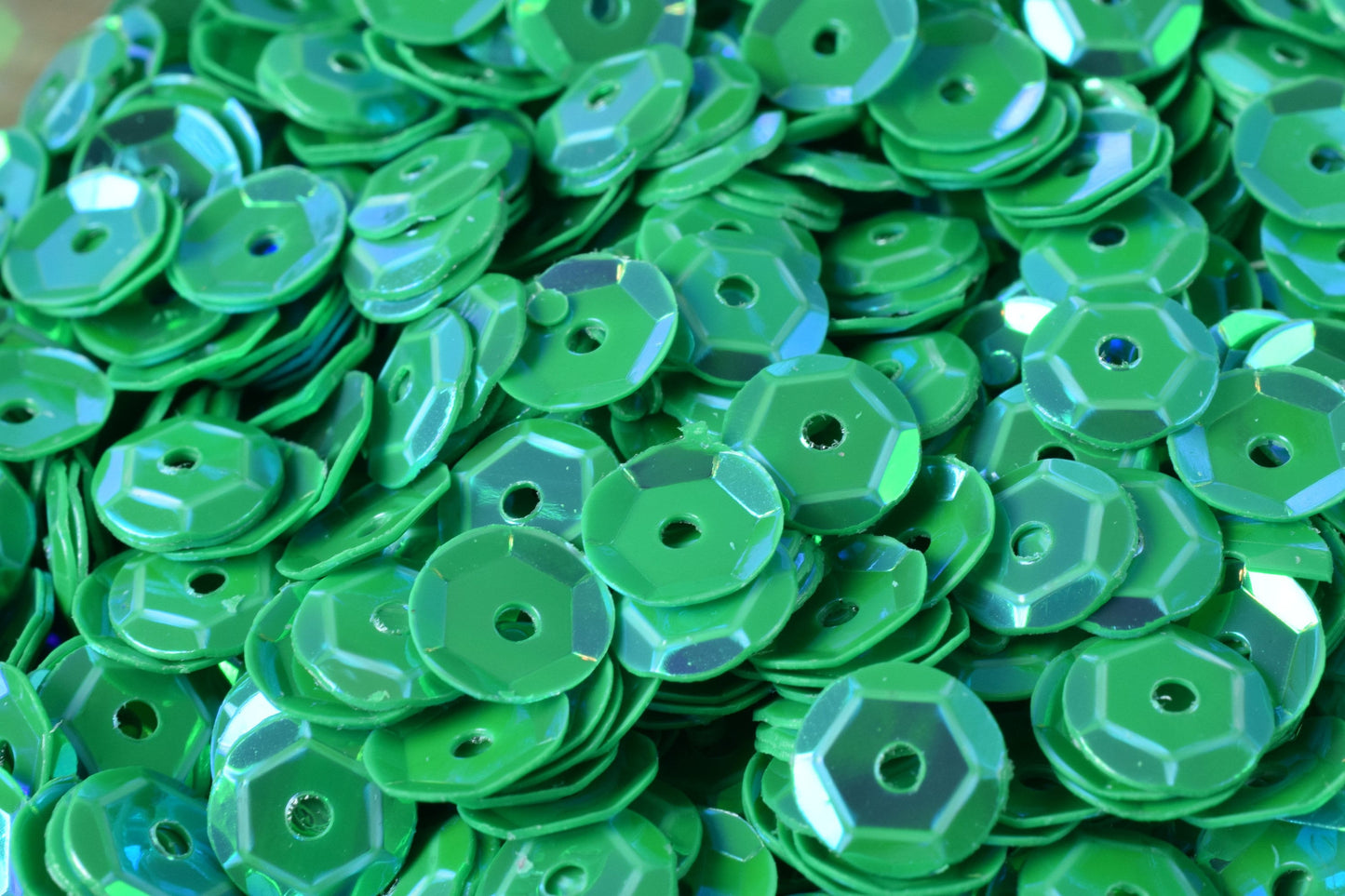 Bright Green Cup Iridescent Sequins: 3/4/6mm Round Paillettes, Shimmer Sheen | 2000pcs, Lightweight, Sewing & Craft Supplies