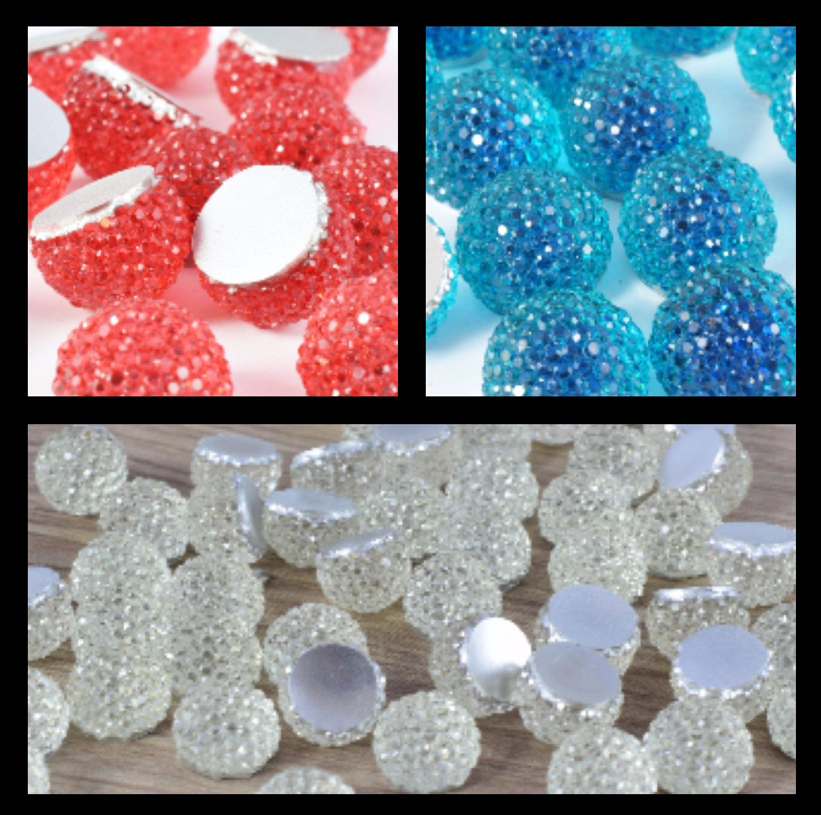 14mm/11mm/9mm Decoden Flat Back Rhinestone Bead, Dotted Flat Back, Rhinestone, Beads, For Apparel or Shoe, or Decoration o...