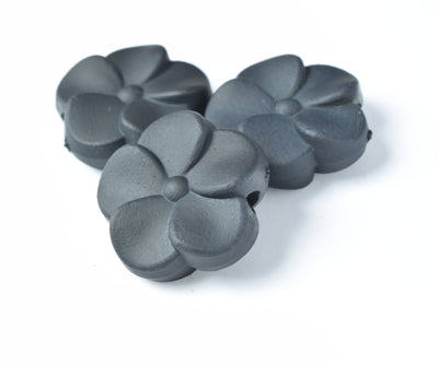 19mm Matte Rubberized Plastic Floral Flower Beads, Mixed Color Rose Beads,Flower Beads,Drilled Flowers,Flower Beads, Flowe...