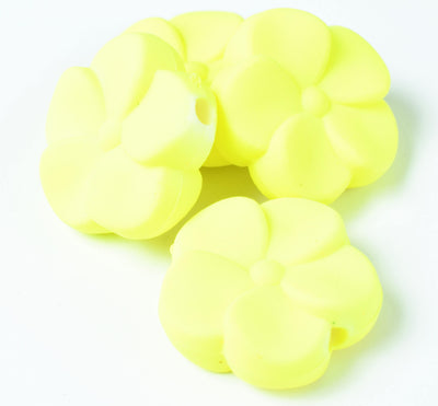 19mm Matte Rubberized Plastic Floral Flower Beads, Mixed Color Rose Beads,Flower Beads,Drilled Flowers,Flower Beads, Flowe...