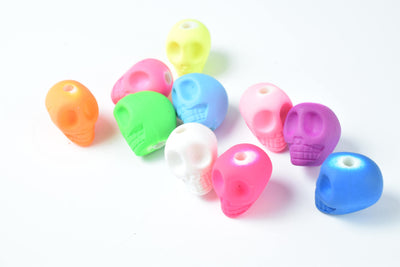 15 PCs Skull 11x14mm Matte Rubberized Plastic Skull Beads Plastic Skull beads Acrylic Skull Beads, Necklace beads,Rubberiz...