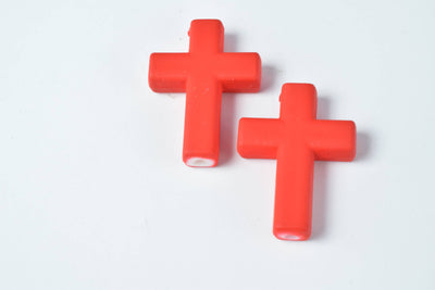 Matte Rubberized Plastic Cross Beads, Plastic Cross Beads,Acrylic Cross Beads,Acrylic Beads,Necklace beads,Rubberized Bead...