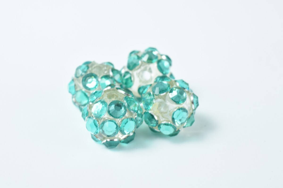 10x8mm Rhinestone Resin Beads, Shamballa, Round Ball Beads, for Macrame Bracelet, Basketball wives Earring 10 Colors set o...