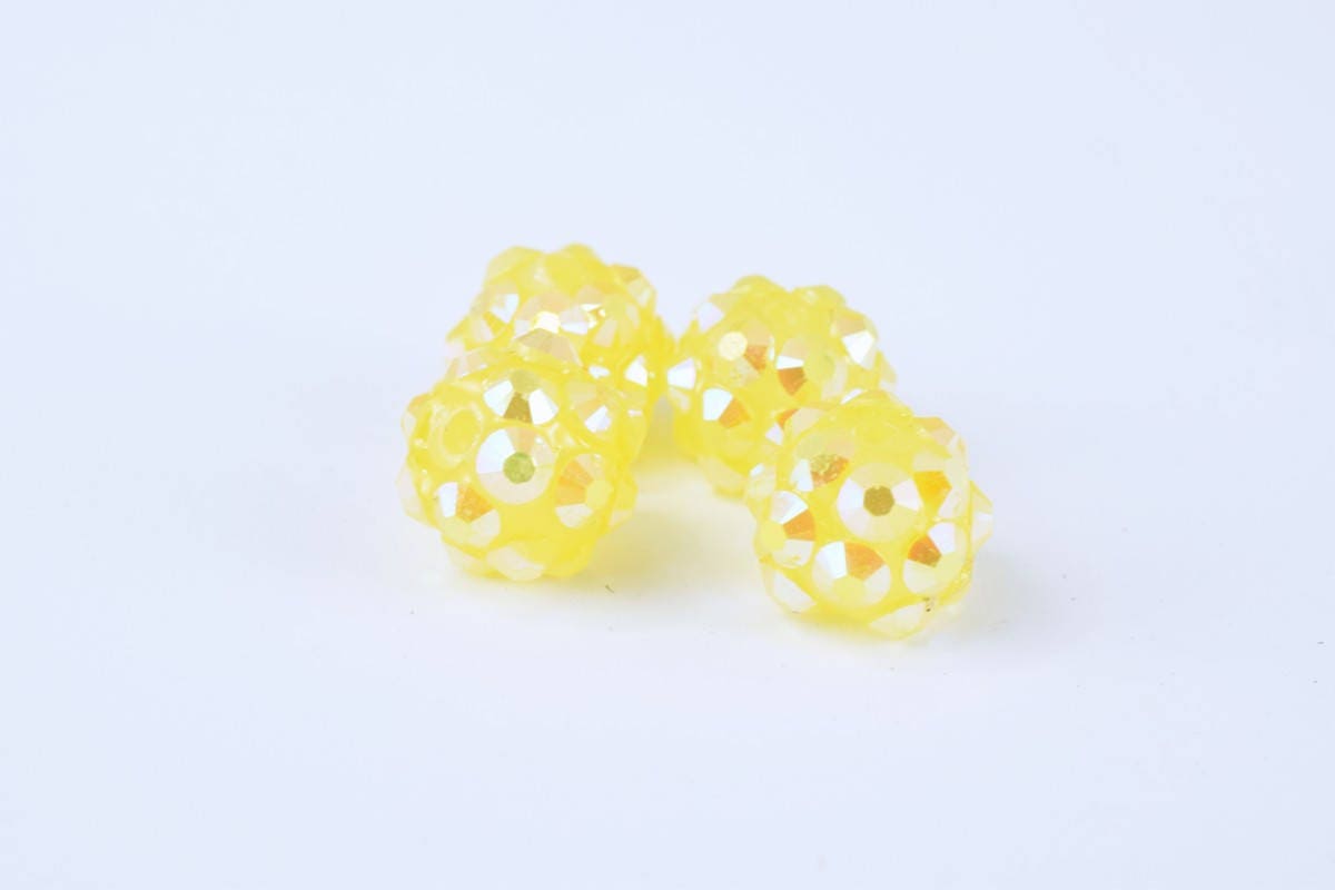 10x8mm Rhinestone Resin Beads, Shamballa, Round Ball Beads, for Macrame Bracelet, Basketball wives Earring 10 Colors set o...
