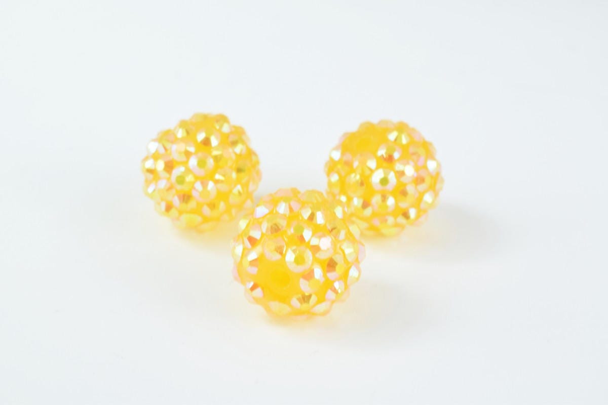 16mm Rhinestone Resin Beads, Shamballa, Round Ball Beads, for Macrame Bracelet, Basketball wives Earring 13 Colors set of...
