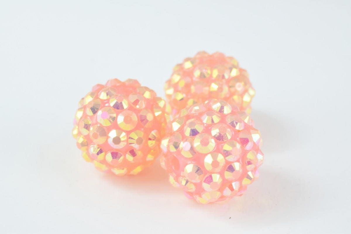 16mm Rhinestone Resin Beads, Shamballa, Round Ball Beads, for Macrame Bracelet, Basketball wives Earring 13 Colors set of...