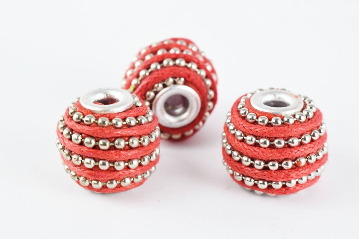 14x13mm Indonesian Clay Beads Handmade Beads 6 PCs, Bohemian Bali Style Jewelry Making Decorative Round Beads jewelry maki...