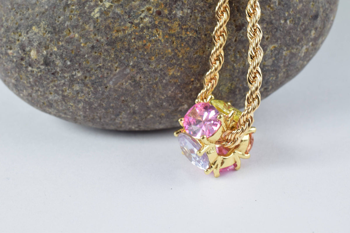 18KT Rainbow CZ,Gold Filled,Rose Gold Pendants,Wholesale Gold Filled,Wedding Gifts,Cross Pendant,Wedding Gift,Anniversary...