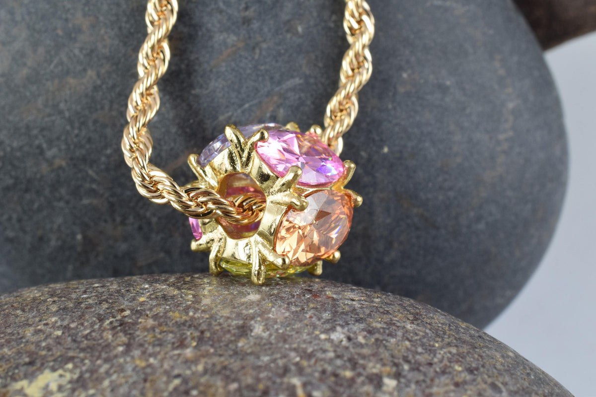 18KT Rainbow CZ,Gold Filled,Rose Gold Pendants,Wholesale Gold Filled,Wedding Gifts,Cross Pendant,Wedding Gift,Anniversary...