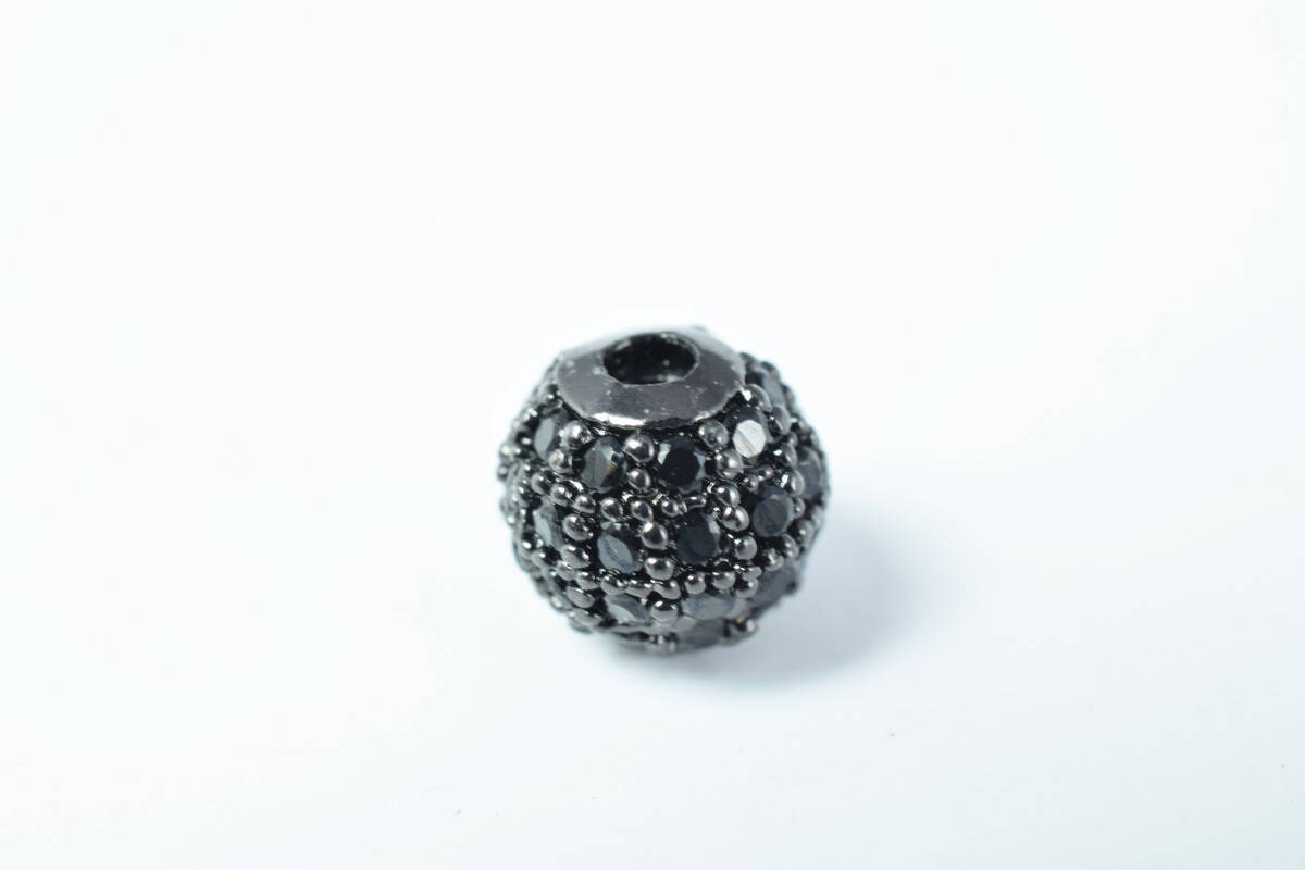 Pave CZ Rhinestone Beads 6mm High Quality 2mm Large Hole Round Bead 4 Colors jewelry making supplies - detail image 7