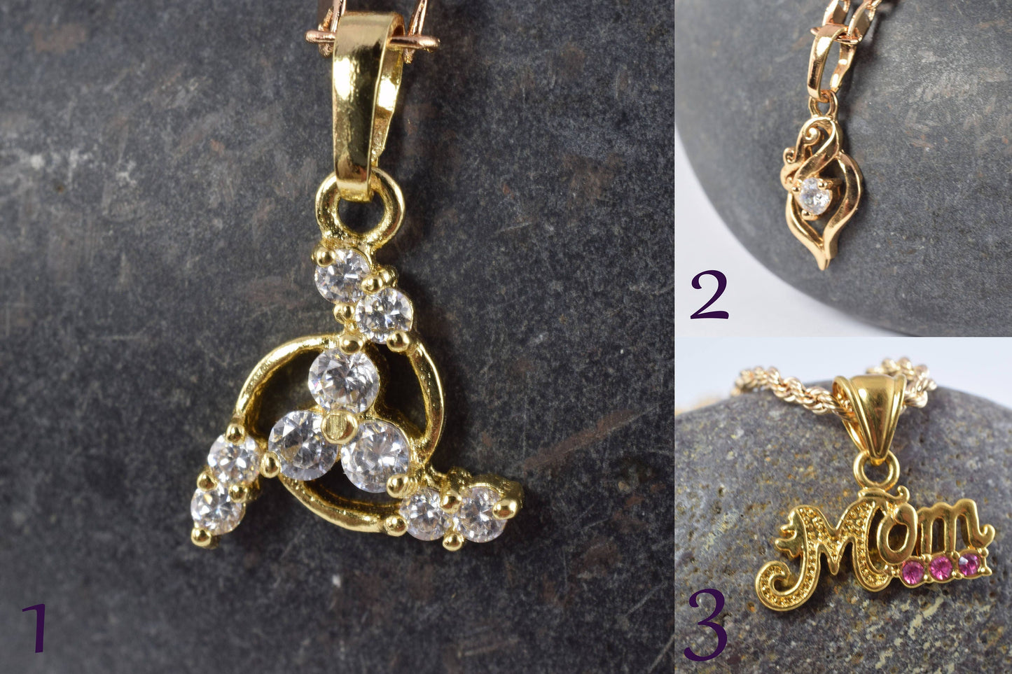 Gold Filled Pendants,Gold Filled Mom Locket, Gold Filled Gifts, Holiday Gold Filled Pendants,CZ  Zirconia Gold Filled Pend...