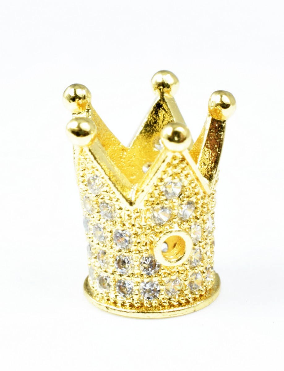 Crown Micro Pave CZ Rhinestone Spacer Beads High Quality 4 Colors jewelry making supplies - detail image 3