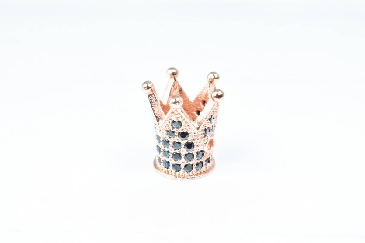 Crown Micro Pave CZ Rhinestone Spacer Beads High Quality 4 Colors jewelry making supplies - detail image 6