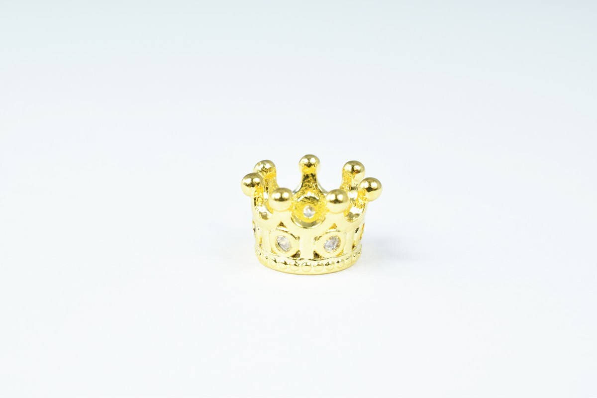 Crown Micro Pave CZ Rhinestone Spacer Beads High Quality 3 Colors jewelry making supplies - detail image 8
