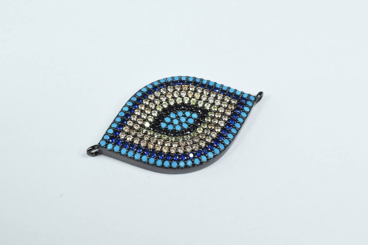 Marquise Shape Eye Micro Pave CZ Rhinestone Spacer Beads High Quality 4 Colors jewelry making supplies - detail image 4