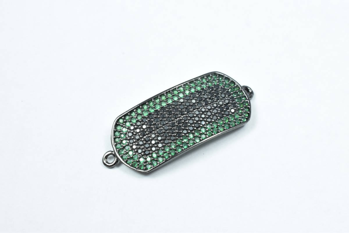 Micro Pave CZ Rhinestone Connector Beads High Quality Horizontal Hole 3 Colors jewelry making supplies - detail image 3