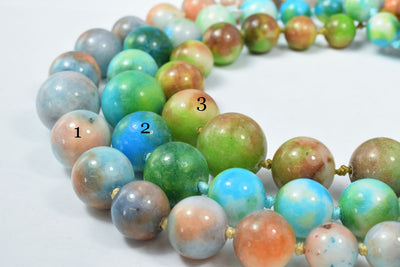 Mixed Agate Smooth Cut Beads Colorful Mixed Size Strands,Mix Agate Stone Beads Sold by 1 strand of  37pcs, Mixed beads siz...