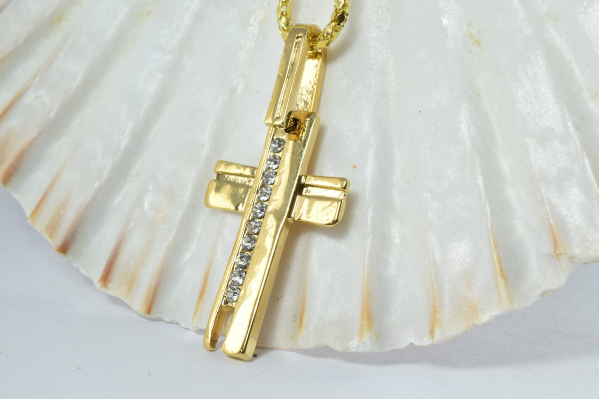 18KT Gold Filled Cubic Zirconia Religious Pendants, Gold Filled Cross, Petite Virgin Mary Necklace,Wholesale Gold Filled ,...