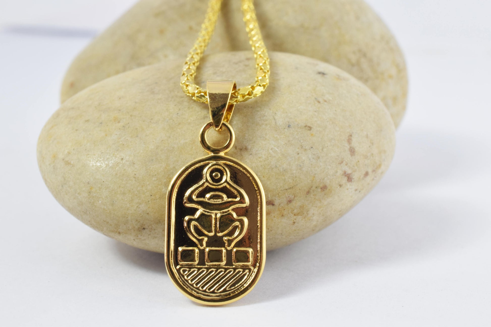 Fascinating Hallmark 18K Gold Filled Pharaoh's Luck Scarab Charm Size 24x13mm Egyptian Pharaoh Pendant For Jewelry Making...