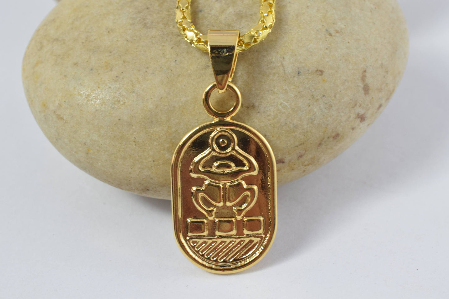 Fascinating Hallmark 18K Gold Filled Pharaoh's Luck Scarab Charm Size 24x13mm Egyptian Pharaoh Pendant For Jewelry Making...